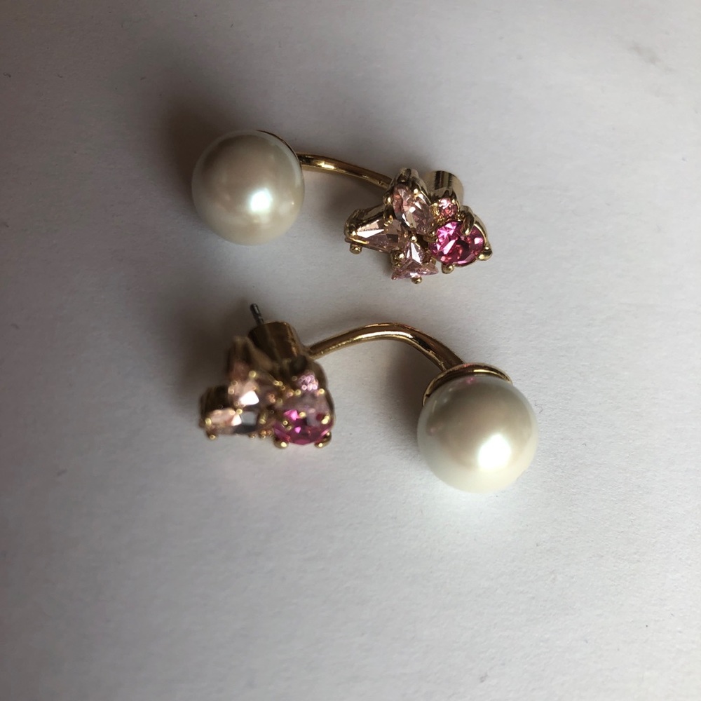 Kate Spade pink cluster and pearl earrings